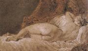 Francois Boucher Reclining female Nude seen from behind Norge oil painting reproduction